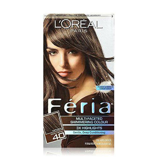 L’Oreal Feria Multi-Faceted Shimmering Colour, 40 Deeply Brown, 1 ea