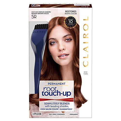 Clairol Root Touch-Up by Nice’n Easy Permanent Hair Dye, 5R Medium Auburn/Reddish Brown Hair Color, Pack of 1