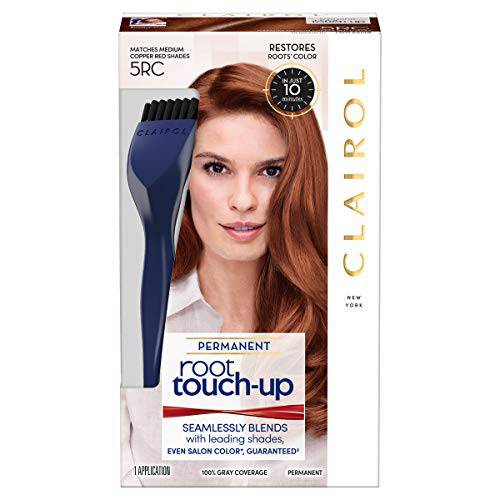 Clairol Root Touch-Up by Nice’n Easy Permanent Hair Dye, 5RC Medium Copper Red Hair Color, Pack of 1