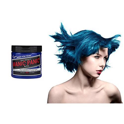 MANIC PANIC After Midnight Dark Blue Hair Dye – Classic High Voltage - Semi Permanent Deep Dark Blue Hair Color With Green Undertones - Vegan, PPD & Ammonia Free (4oz)
