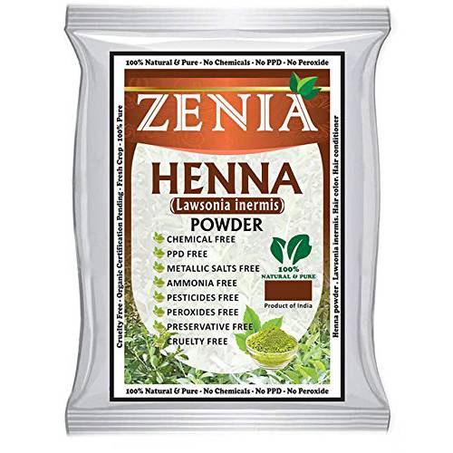 Zenia 100% Pure & Natural Henna Powder (Lawsonia Inermis) | 908 grams (2 lbs) | Orange-Red Hair Color | Triple Sifted | Fresh from Rajasthan | No Chemicals, No Additives