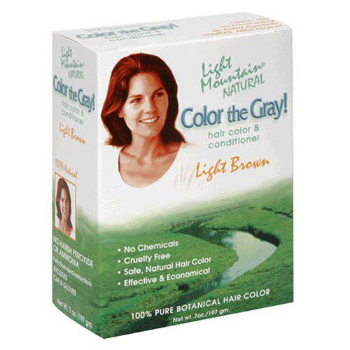 Light Mountain Natural Color The Gray Hair Color & Conditioner, Light Brown, 7 oz (Pack of 2)