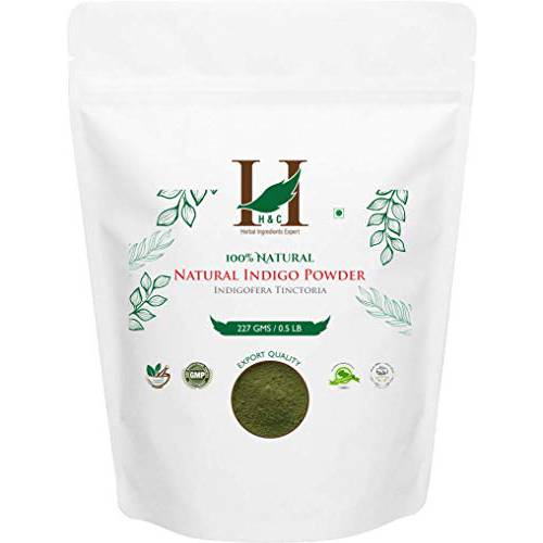 100% Natural Indigo Powder for Hair (227g / (1/2 lb) / 8 ounces) Indigofera tinctoria to color your hair brown to black