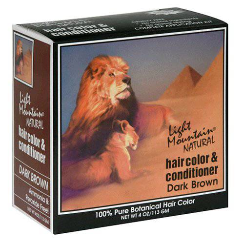 Light Mountain Natural Hair Color & Conditioner, Dark Brown, 4 oz (113 g) (Pack of 3)