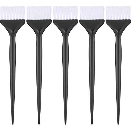 Mudder 5 Pack Hair Dye Coloring Brushes Hair Coloring Dyeing Kit Handle Salon Hair Bleach Tinting DIY Tool (Silver Grey)