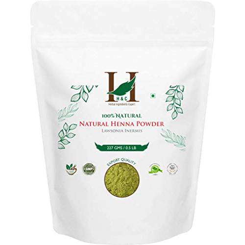 H&C 100% Natural and Pure Henna Powder / Lawsonia Inermis 227 gms (1/2 LB) for Hair