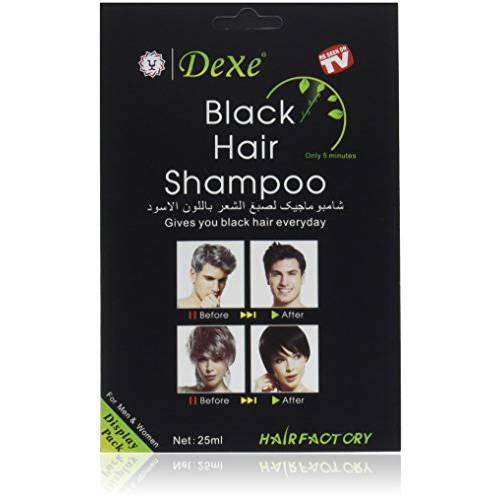Instant Hair Dye - Black Hair Shampoo - (3) Black Color - Simple to Use - Last 30 days - Natural Ingredients