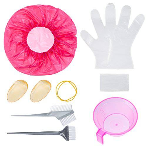 eBoot Hair Coloring Dyeing Kit Hair Dye DIY Tool, Dye Brush Comb Mixing Bowl Ear Caps Shower Cap Disposable Gloves Cape and Elastic