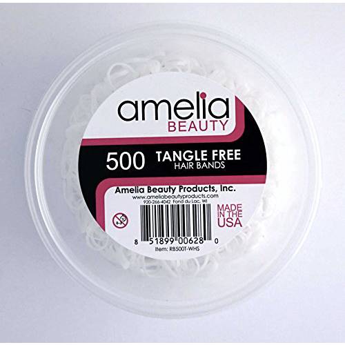 500 Count TANGLE FREE Elastic Pony Tail Holders (White)