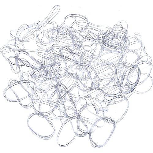 eBoot Elastic Bands Hair Rubber Bands Mini Hair Ties, 1000 Pieces (Clear)