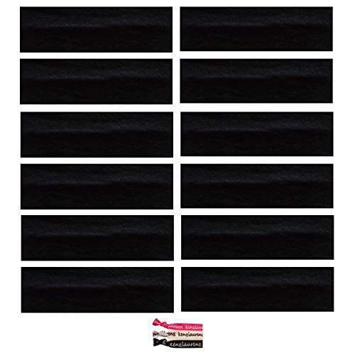 Kenz Laurenz Soft and Stretchy Elastic Cotton Headbands, (Pack of 12) - Black