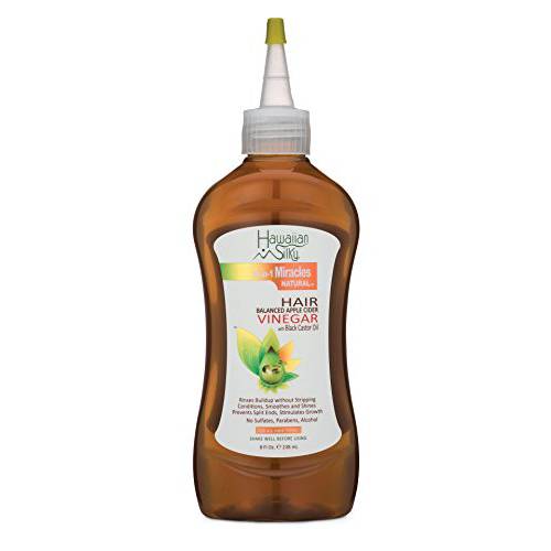 Apple Cider Vinegar Instant Hair Balancer & Detangler, 8 fl oz | Sulfate-Free with Black Castor Oil - No Hair Striping, PH Balancer - Great on Curls, Twist & Locs HM8331