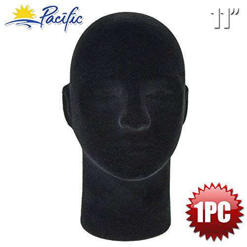 Male 11 STYROFOAM Foam Black Velvet Like Mannequin Manikin Head Wig Display hat Glasses