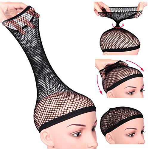 Dreamlover Wig Cap for Long hair, Hair Net for Wig, Fishnet Wig Cap for Women, Natural Nude, 3 Pack