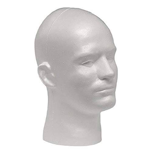 Male White Color Manikin Head Model Wig Glasses Stand Styrofoam Foam Mannequin Hat Display Stand