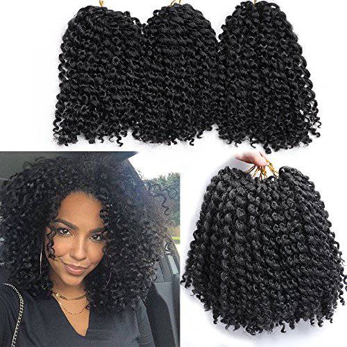 wowbeautywigs 6 Bundles 8 Inches Short Passion Twist Hair Marlybob Crochet Jerry Curl Braiding Afro Kinky Curly Braids For Black Women (8 Inch 6Bundles, 350)