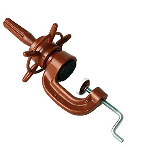 Wig Clamp - Swiveling Wig Head Styling Clamp with Adjustable Rotator - For Salon & Home Use - Brown - by Adolfo Design