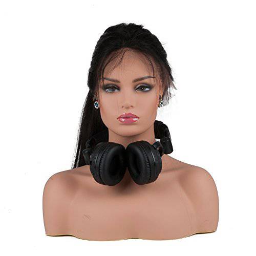 L7 Mannequin Realistic Mannequin Head with Shoulders Plastic mannequin Heads for Wigs Earrings Hat Sunglassess Display
