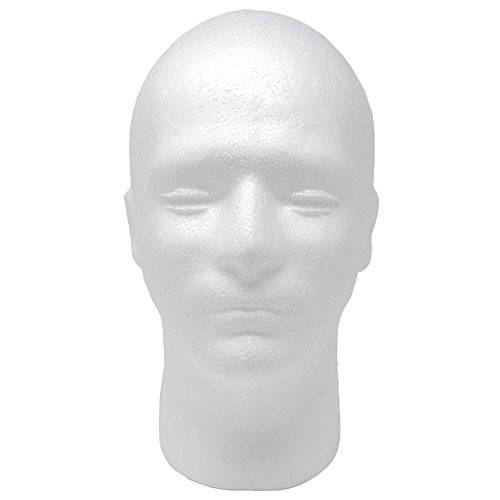 Male Styrofoam Foam Mannequin wig Head 11 (1 count)
