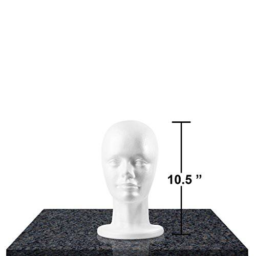 10.5’’ Inch Styrofoam Foam Wig Head Mannequins mannequin head, Style, Model & Display Women’s Wigs, Hats & Hairpieces Stand Manikin Display Head - by Adolfo Designs