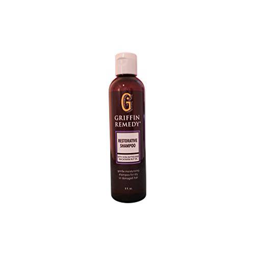 Griffin Remedy Restorative Shampoo for Dry or Damaged Hair with Shea Butter and Macadamia Nut Oil, All Natural, Sulfate Free, Paraben Free, 8 fl oz
