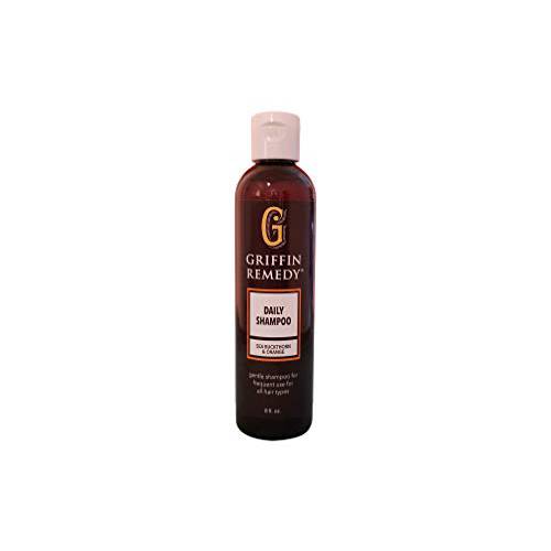 Griffin Remedy Moisturizing Daily Shampoo - All Natural with Essential Oils, Sulfate Free, Paraben Free - Color Safe Shampoo to Moisturize, Soften and Strengthen All Hair Types, 8 fl oz