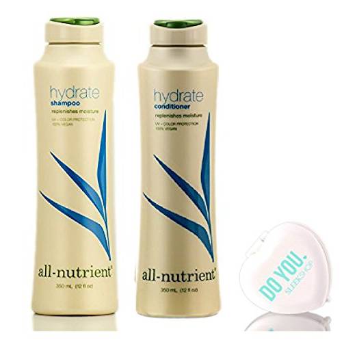 All Nutrient Hydrate Shampoo & Conditioner DUO Set, replenishes moisture (with Sleek Compact Mirror) (3.4 oz TRAVEL SIZE DUO KIT)