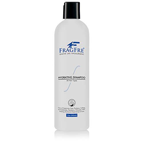 FRAGFRE Hydrating Sensitive Skin Shampoo 12 oz - Sulfate Free Shampoo - Fragrance Free Paraben Free - Color Safe Hypoallergenic Mild Hair Cleanser - Gluten Free Vegan Cruelty Free - Natural Cucumber