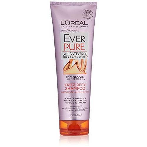 L’Oreal Paris EverPure Sulfate Free Frizz Defy Shampoo, with Marula Oil, 8.5 Fl Oz (Packaging May Vary)