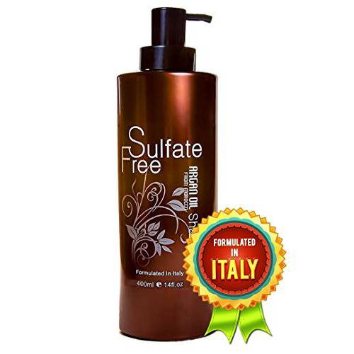 Moroccan Argan Oil Shampoo Sulfate Free - Best for Damaged, Dry, Curly or Frizzy Hair - Thickening for Fine / Thin Hair, Safe for Color-Treated, Keratin Treated Hair, Professional Line