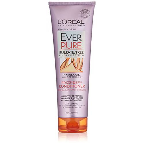 L’Oreal Paris EverPure Sulfate Free Frizz-Defy Conditioner, with Marula Oil, 8.5 Fl Oz (Packaging May Vary)