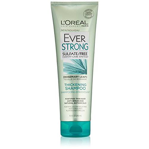 L’Oreal Paris EverStrong Thickening Sulfate Free Shampoo, Thickens + Strengthens, For Thin, Fragile Hair, with Rosemary Leaf, 8.5 Ounces (Packaging May Vary)
