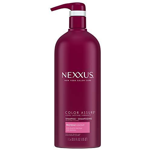 Nexxus Color Assure Sulfate-Free Shampoo For Color-Treated Hair with ProteinFusion for Enhanced Color Vibrancy, Silicone Free Shampoo with Pump 33.8 oz
