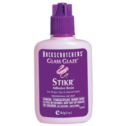 Backscratchers Glass Glaze Stikr Resin - Strong Adhesive for Nail Wraps, Nail Tips, Nail Extensions, Charms, Dip Powder and Natural Nails