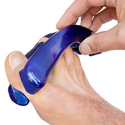 Original Yoga Toes for Men: Gel Toe Separators and Toe Stretchers in Metallic Blue. Stop Foot Pain and Boost Athletic Performance Men’s (Small)