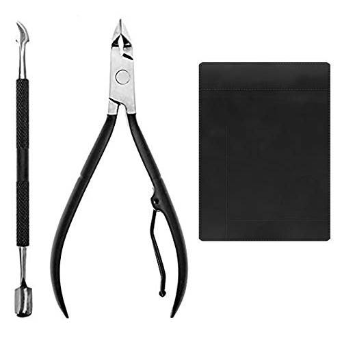 K-Beauty Cuticle Nipper and Cuticle Pusher- Professional Stainless Steel Cuticle Trimmer, Remover and Cutter - Manicure and Pedicure Tool