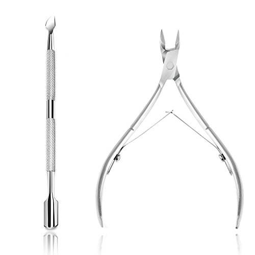 Ejiubas Cuticle Pusher Cuticle Nipper Stainless Steel Cuticle Trimmer Cuticle Remover Tool Set for Fingernails and Toenails Pedicure Manicure Tools Silver Christmas