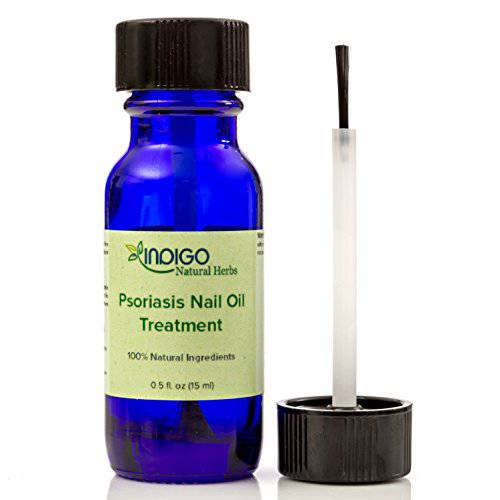 Psoriasis Nail Oil Care from Indigo Natural Herbs. Toenails, Fingernails, Skin Care. Relief of Chapping, Cracking, Roughness, Redness, Dryness, Fungus. Repairs and Strengthens Nails. 15 ml