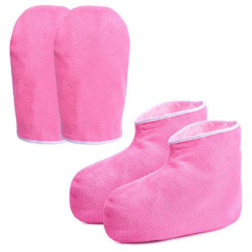 Noverlife Paraffin Wax Bath Cotton Gloves & Booties, Moisturizing Work Gloves, Foot Spa Cover, Hand Treatment Kit, Paraffin Wax Warmer Insulated Mitts for Women