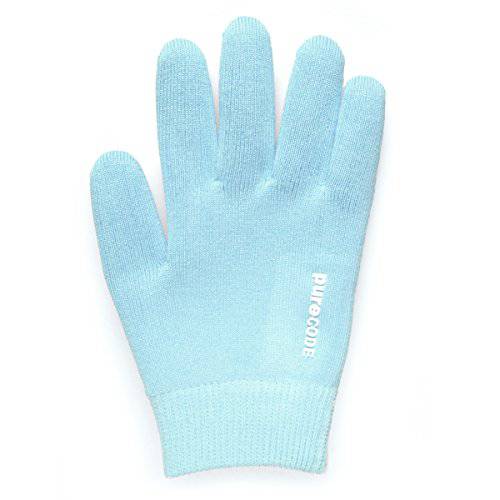 PURECODE Moisturizing Gel Gloves for Dry Skin, Dry Hands, Cracked Skin, Rough Skin, L (Aqua)