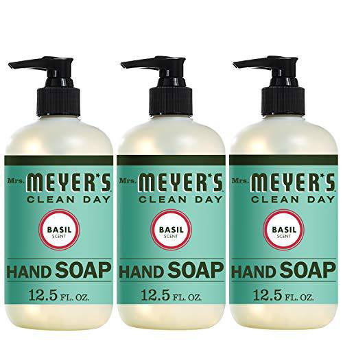 Mrs. Meyer’s Clean Day Liquid Hand Soap Refill, Cruelty Free and Biodegradable Formula, Basil Scent, 33 oz