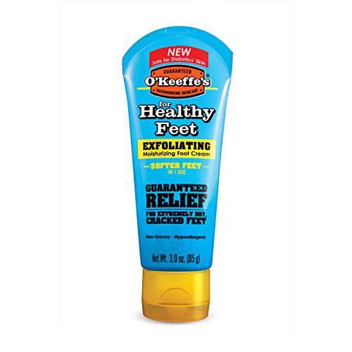O’Keeffe’s Healthy Feet Exfoliating Foot Cream for Extremely Dry, Cracked Feet, 3 Ounce Tube, (Pack of 1)