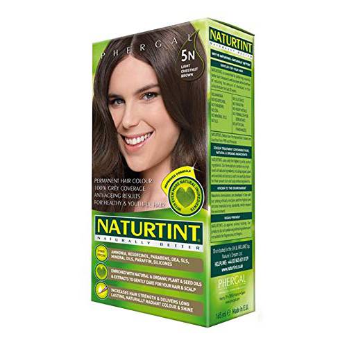 Naturtint Permanent Hair Color 5N Light Chestnut Brown (Pack of 6), Ammonia Free, Vegan, Cruelty Free, up to 100% Gray Coverage, Long Lasting Results