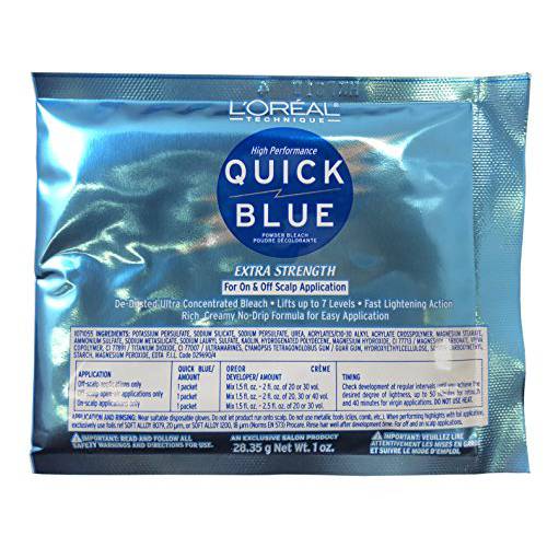 L’Oreal High Performance Quick Blue Powder Bleach, Extra Strength, 1-Ounce (1-Pack)