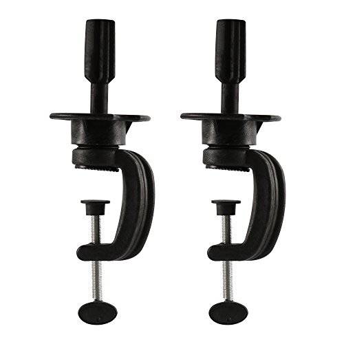 Teenitor Wig Mannequin Head Stand, 2 Pack Cosmetology Manikin Stand Mannequin Head Holder Clamp Black