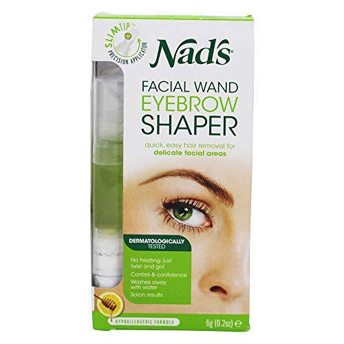 Nad’s Eyebrow Shaper Wax Kit Eyebrow Facial Hair Removal Delicate Areas Cotton Strips, Cleansing Wipes, 0.2 Ounce (Pack of 1)