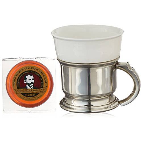 Colonel Conk No.127 Shaving Mug with Pewter Caddy
