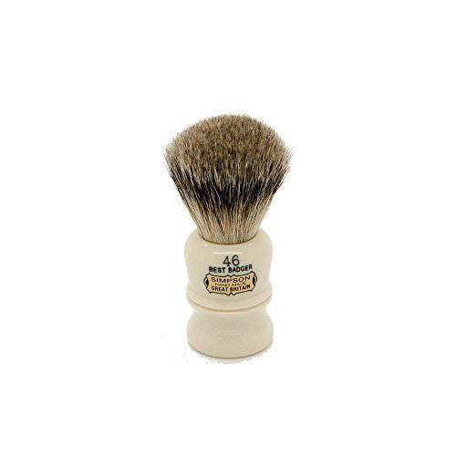 Berkeley 46 Badger Brush- Simpson Shaving Brushes - Faux Ivory Handle (Berkeley 46 Best)