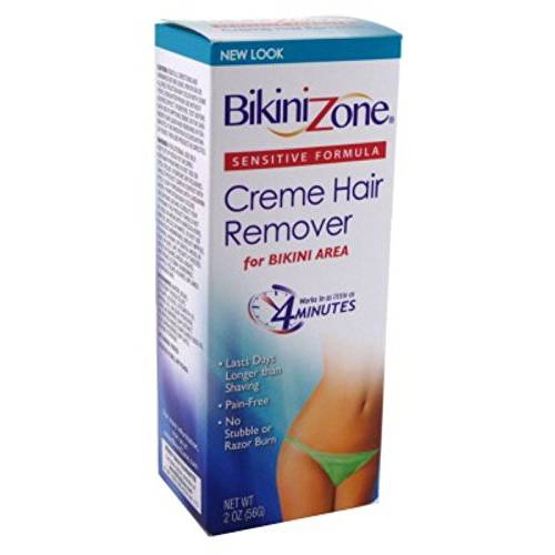 Bikini Zone Crème Hair Remover – Instant Hair Removal in Minutes – Good for Sensitive Skin & Delicate Areas – Lasts Longer than Shaving – Pain Free with Aloe, Chamomile & Green Tea (2 oz) (2)