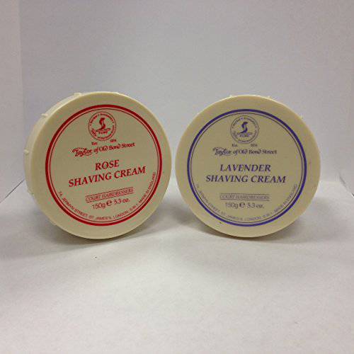 Taylor of Old Bond Street Shave Cream - 2 Pack 5.3 0z Each Choose Your Scents (Rose and Lavender)